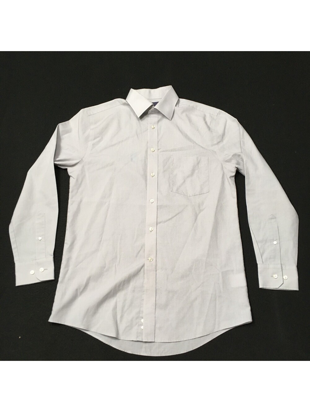 Stafford Shirt Mens 15 32/33 Gray EASY CARE BROADCLOTH Long Sleeve